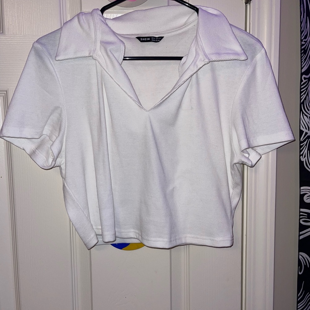 shein white collared shirt